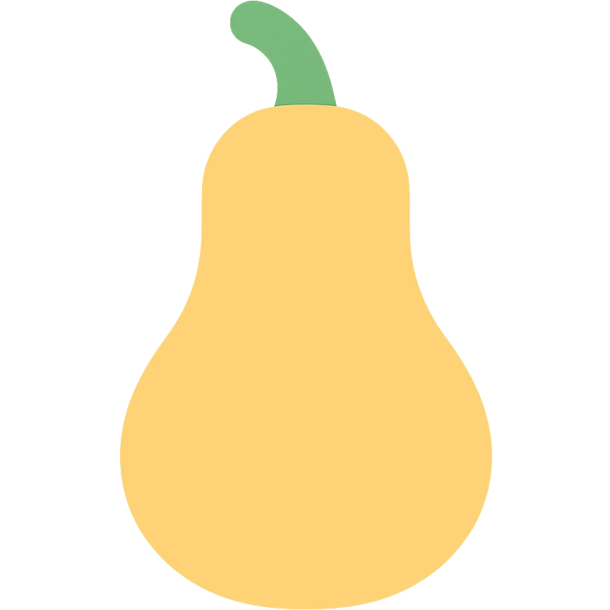 colored icon of a squash fruit with green stem and yellow-orange body emoji