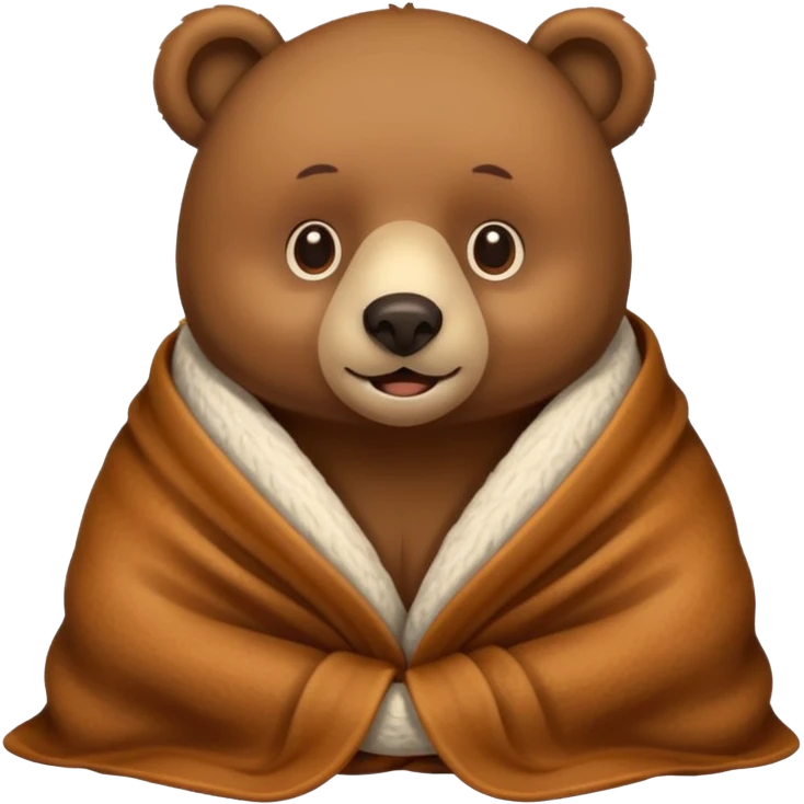 Bear cozy in blanket emoji