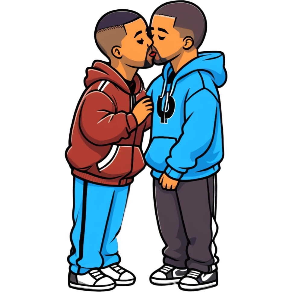 Pdiddy  kissing drake emoji