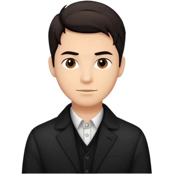 generate a emoji of man saying hii with normal skintone with some nice hair style with black-brown colour hair emoji