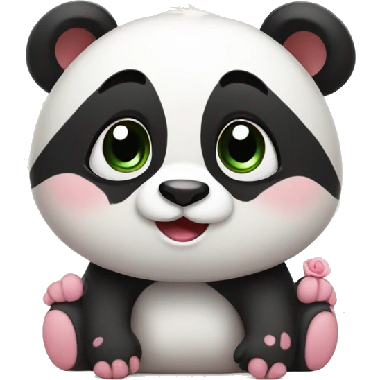 Cute panda with rosy cheeks emoji