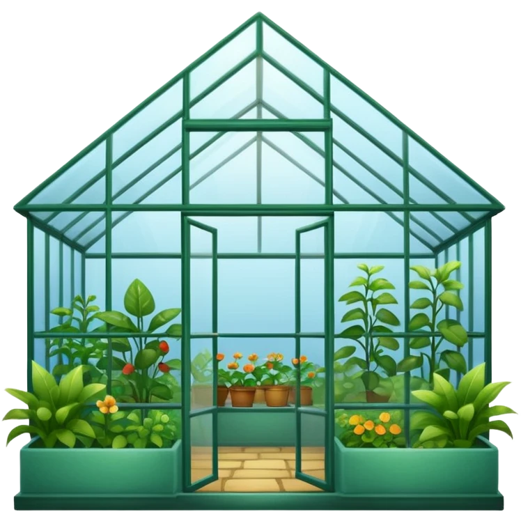 greenhouse with glass walls emoji