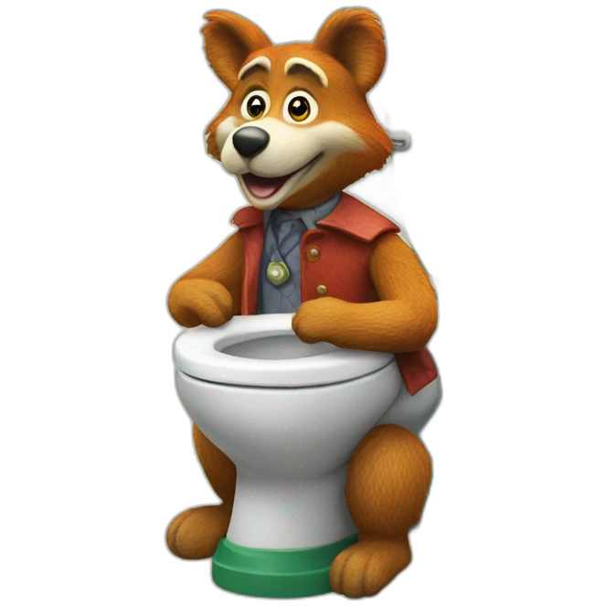 Basil Brush toilet dolly emoji