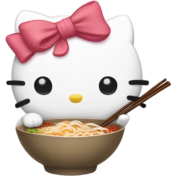 Hello Kitty eating ramen emoji