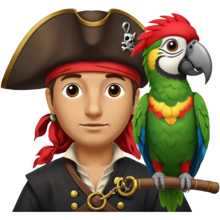 pirate and parrot emoji