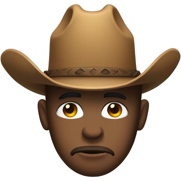 Sad emoji with cowboy hat emoji
