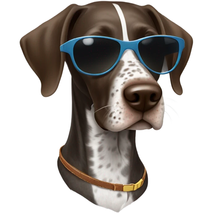 German shorthair pointer Dog with sunglasses on emoji