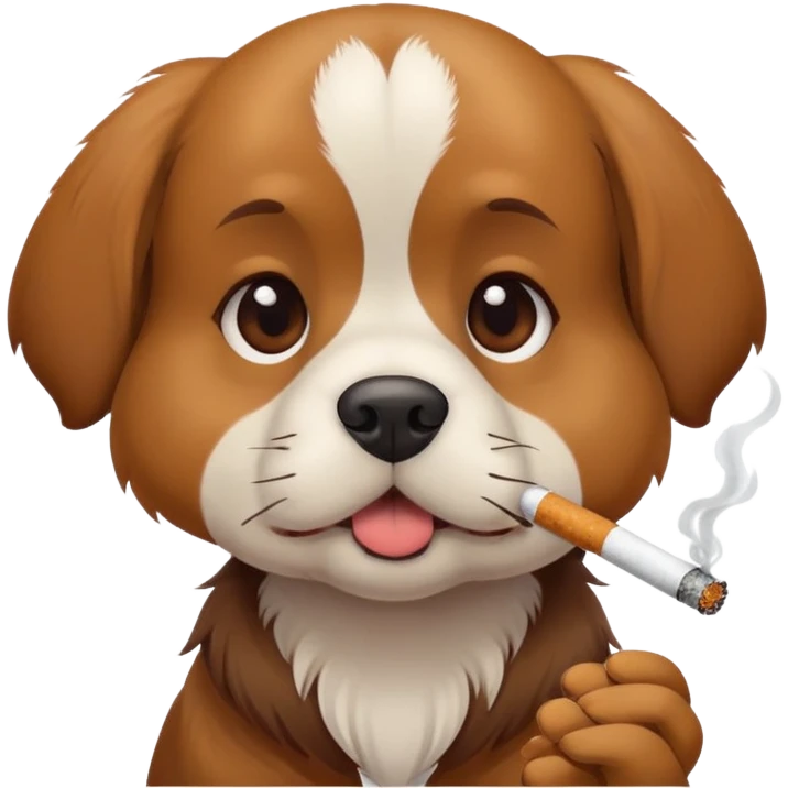 A dog with a cigarette emoji