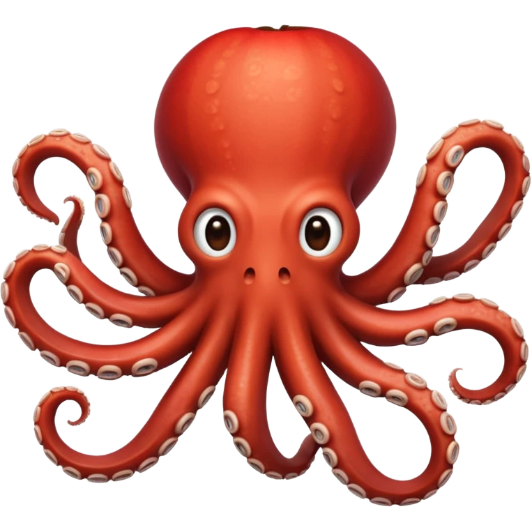 octopus tentacles curling and spreading with detailed suckers, apple style emoji emoji