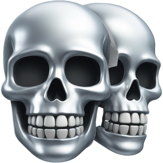 skeleton made out of chrome emoji