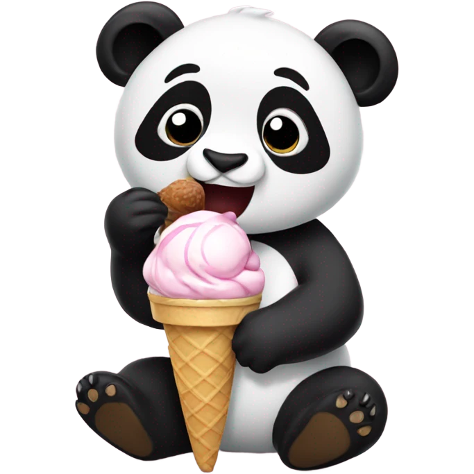 Panda eating ice cream emoji