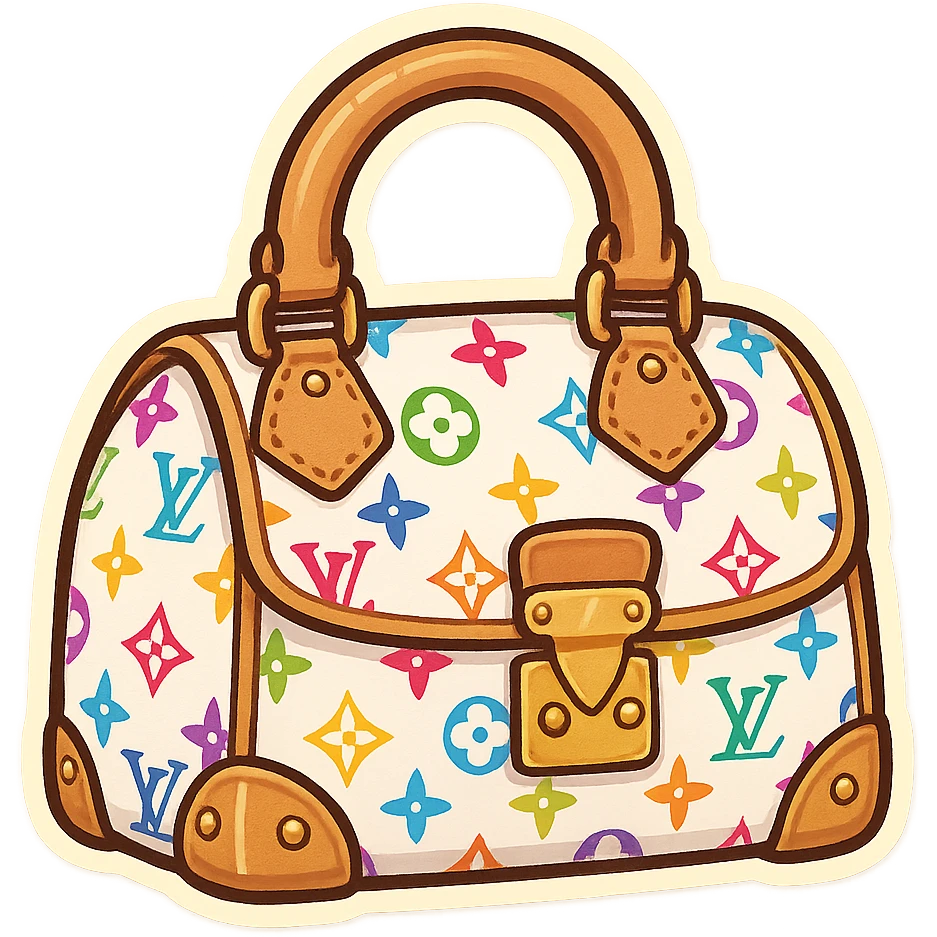 Luxury LV handbag colorful emoji