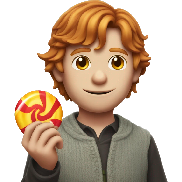 Ron Weasley holds a candy in his hands emoji