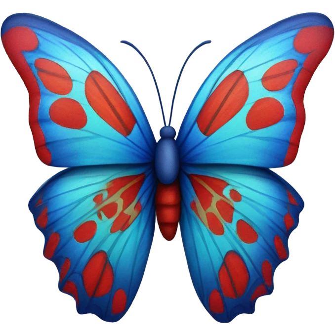 Blue and red butterfly emoji