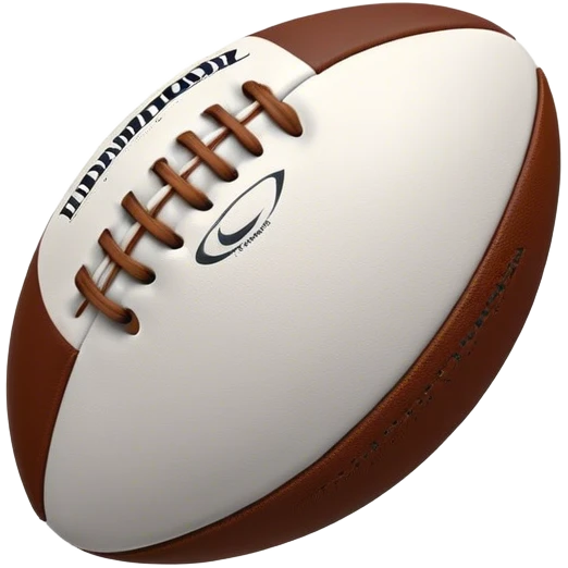 Cinematic Realistic image of a rugby ball in mid-action, with dynamic motion blur and finely rendered leather textures, set against a sunlit, energetic field that underscores its robust athleticism emoji