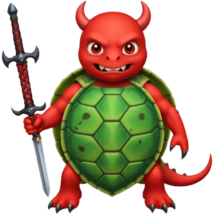 A devil in a turtle carapace add devil sword emoji