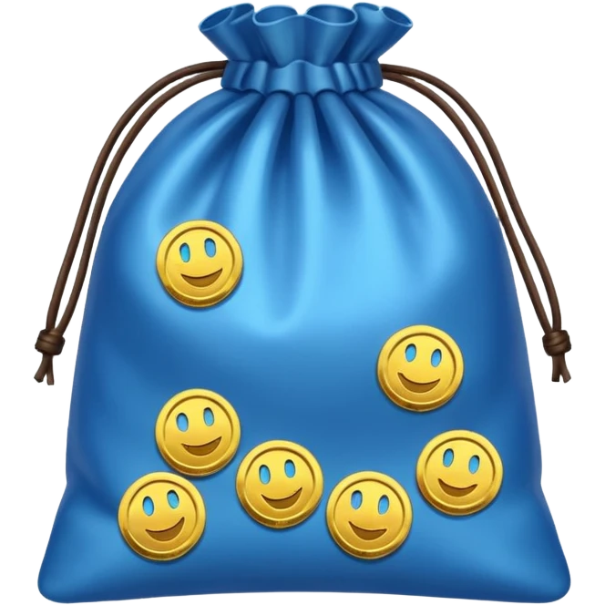 bag of blue coins emoji