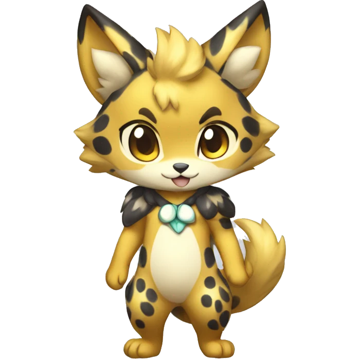 shiny, spotted, Kemono-style, Chibi, Anthro-Fur-Sona-Fakémon, Full Body emoji