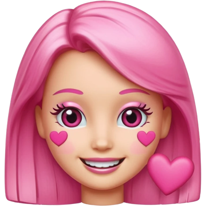 lav en barbie emoji med hjerter istedet for øjne emoji