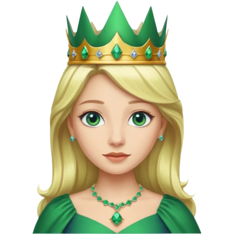 Green queen blonde blue eyes emoji