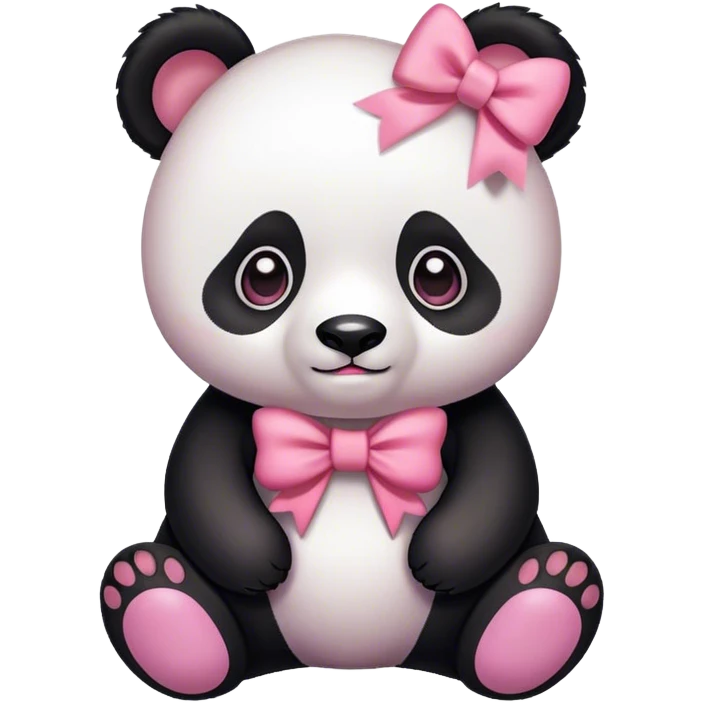 Panda bear with a pink bow emoji