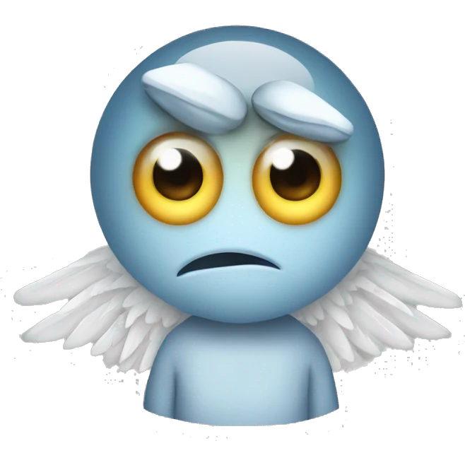 irritated eyeball with angel wings  emoji