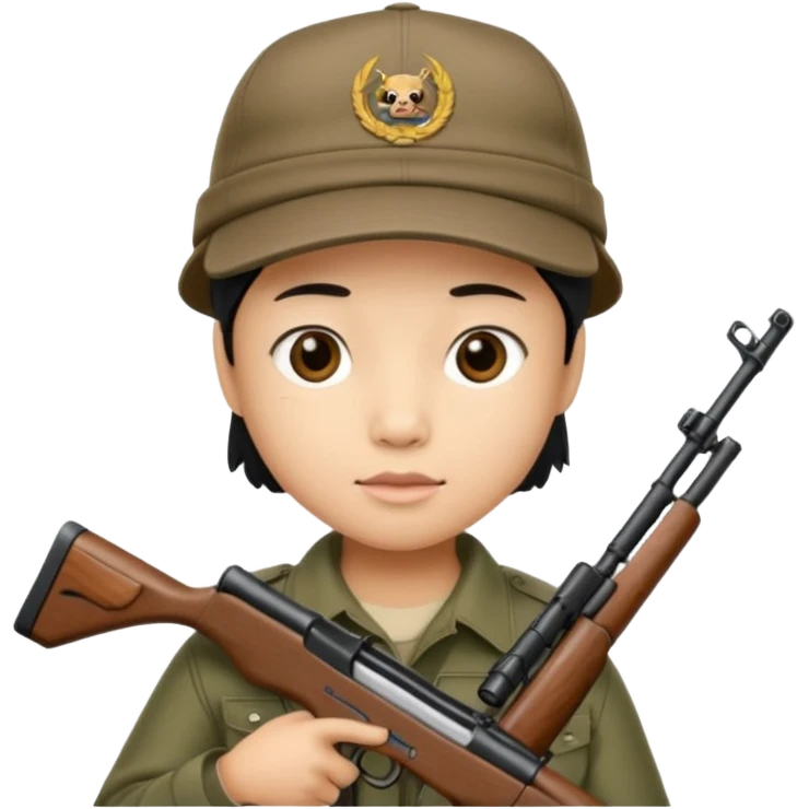 tung tung tung sahur met zijn kap aan en een geweer in zijn hand emoji