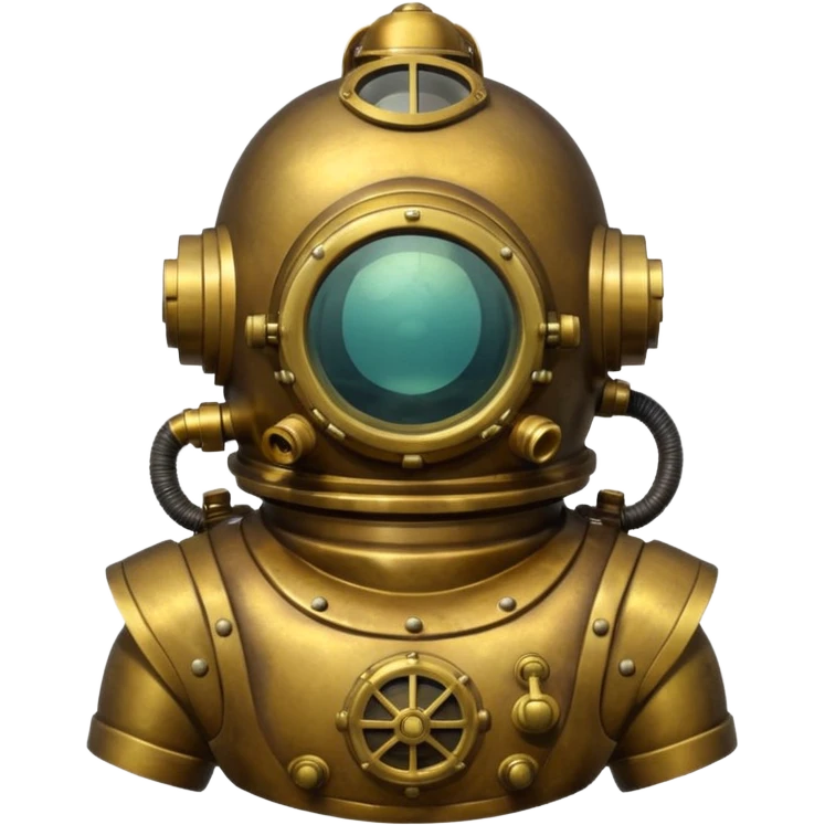 Classic brass diving helmet with diver suit emoji