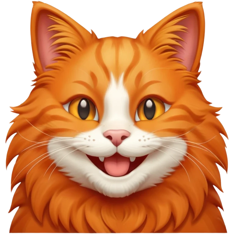happy orange cat with big smile emoji