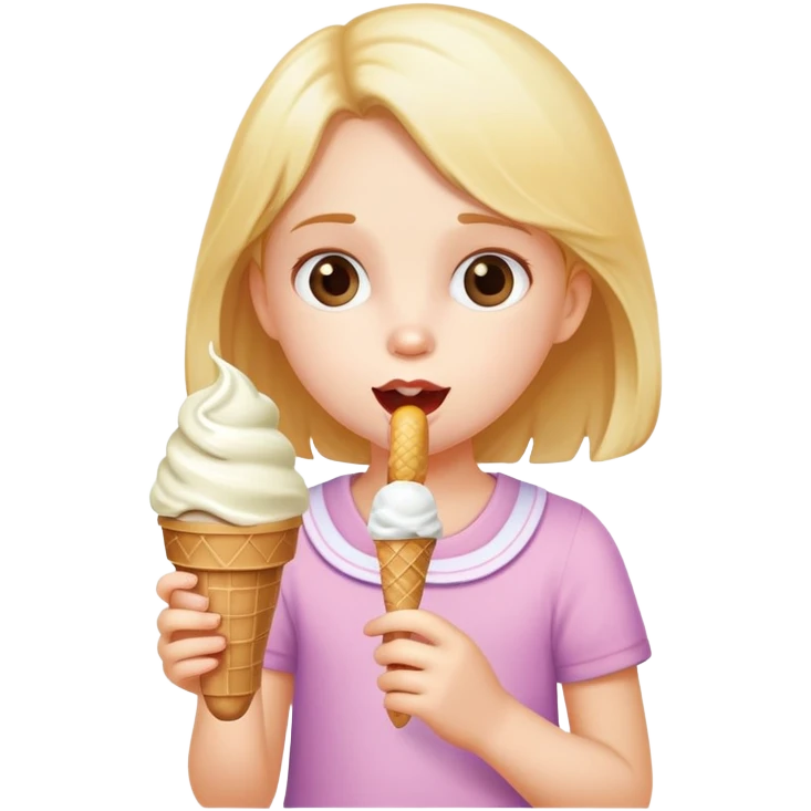 Little girl eating ice cream  emoji