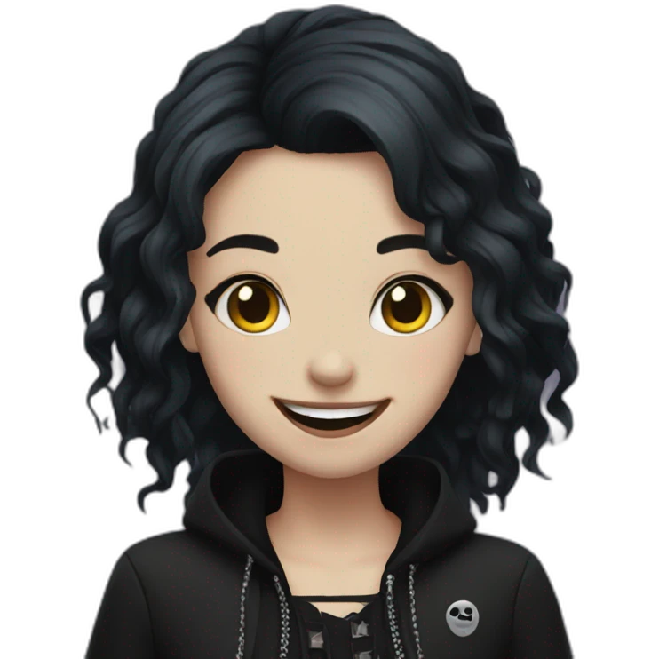 happy goth girl emoji