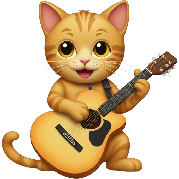 cat playing guitar emoji