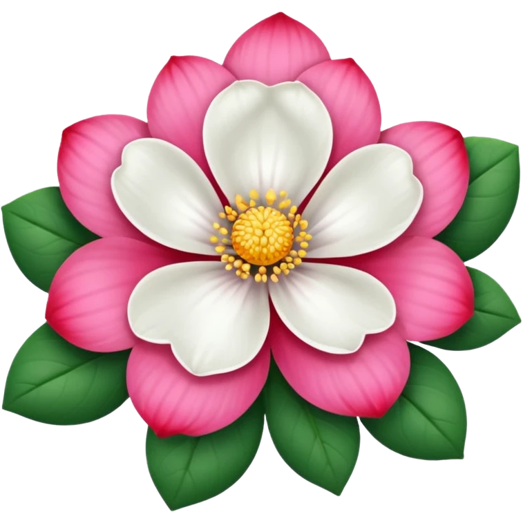 one pink flower and one white flower with red band emoji