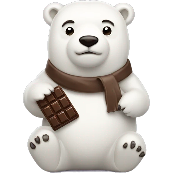 polar bear holding chocolate emoji