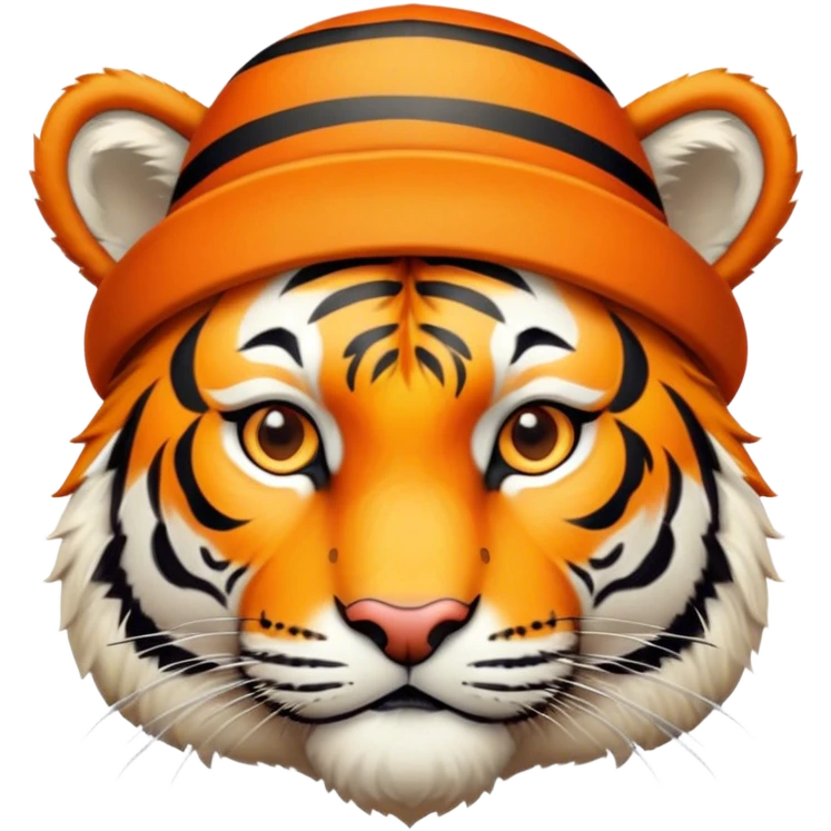 Tiger with hat emoji