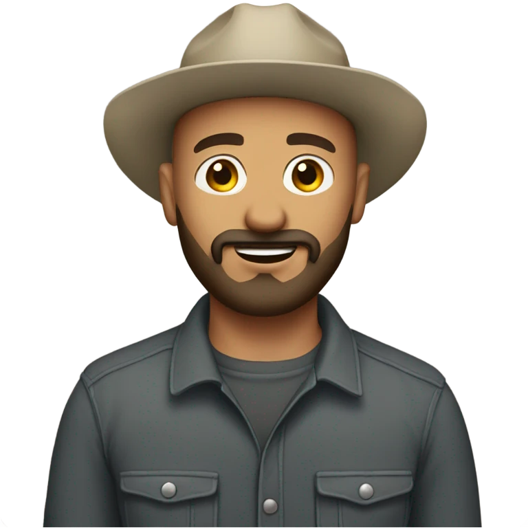 Bald trucker with brown beard emoji