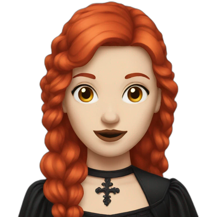 red hair gothic emoji