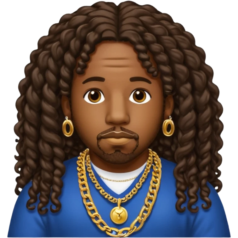 Big Boi with long dark brown curly hair emoji