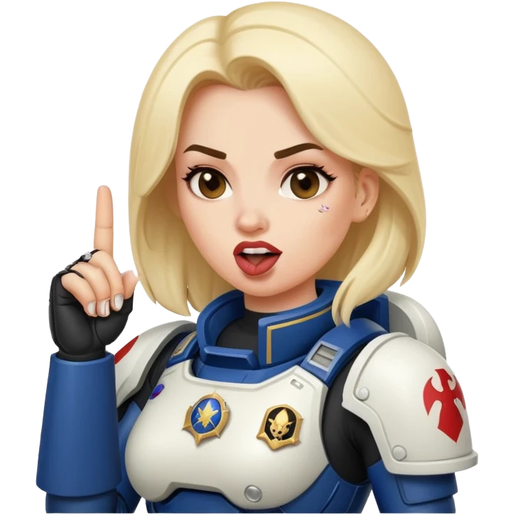 woman space marine middle finger and face with tongue out  emoji