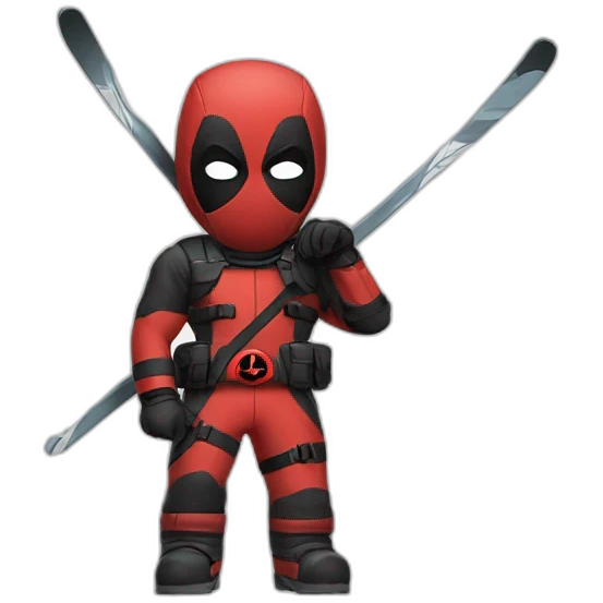 Dead pool qui fait du ski alpin emoji