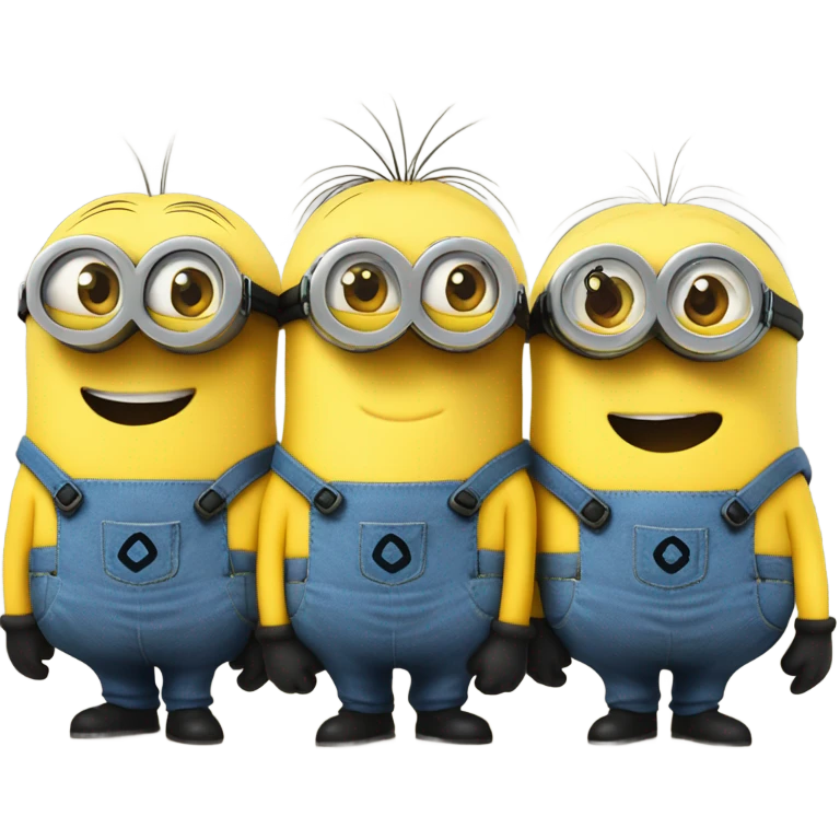 four minions in a line emoji