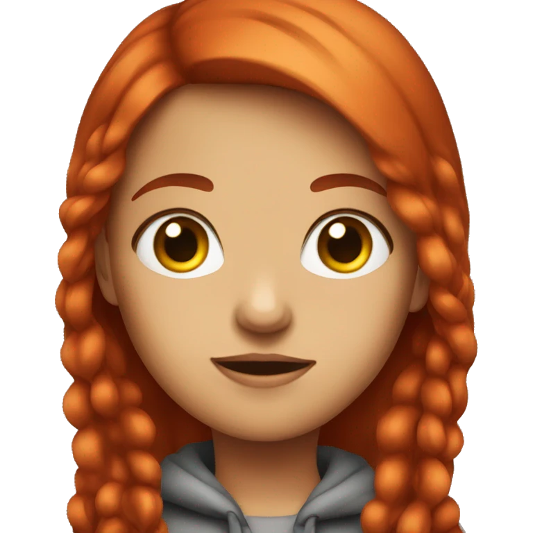 a girl with red hair an sharp eye emoji