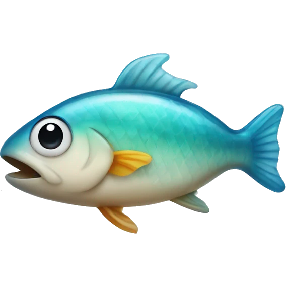 Fish with plastic water bottly in tummy emoji