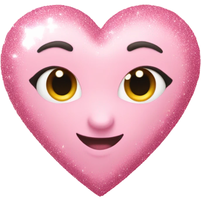 light pink heart with glitter emoji