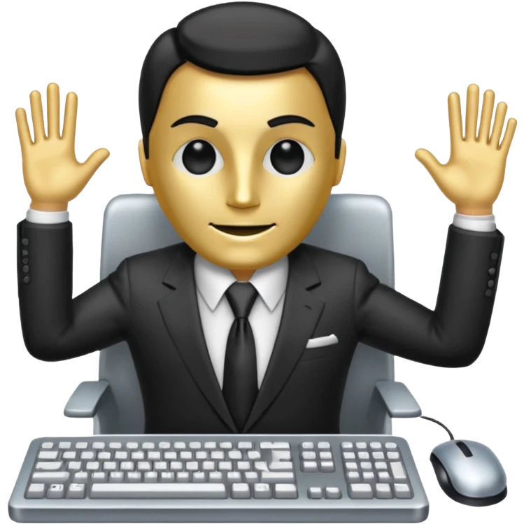 a computer with clothes as if it were a person emoji