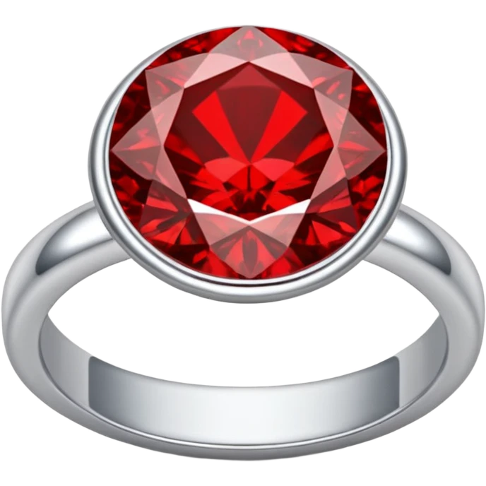 red ring marry red diamond metal prata emoji