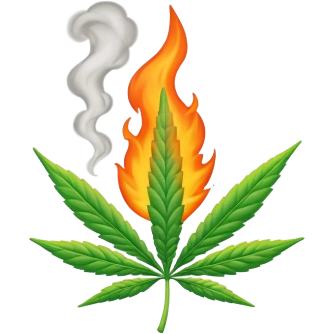 a marijuana joint burning emoji