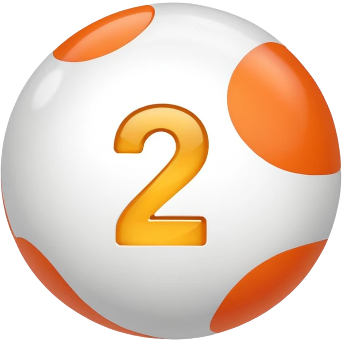 Make a pool ball with the number 2 emoji