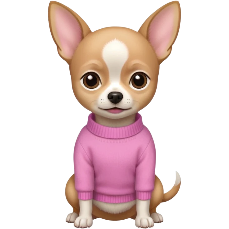 chihuahua with a pink sweater emoji