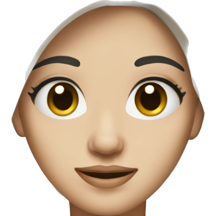 White woman with black hair brown eye looks cute  emoji